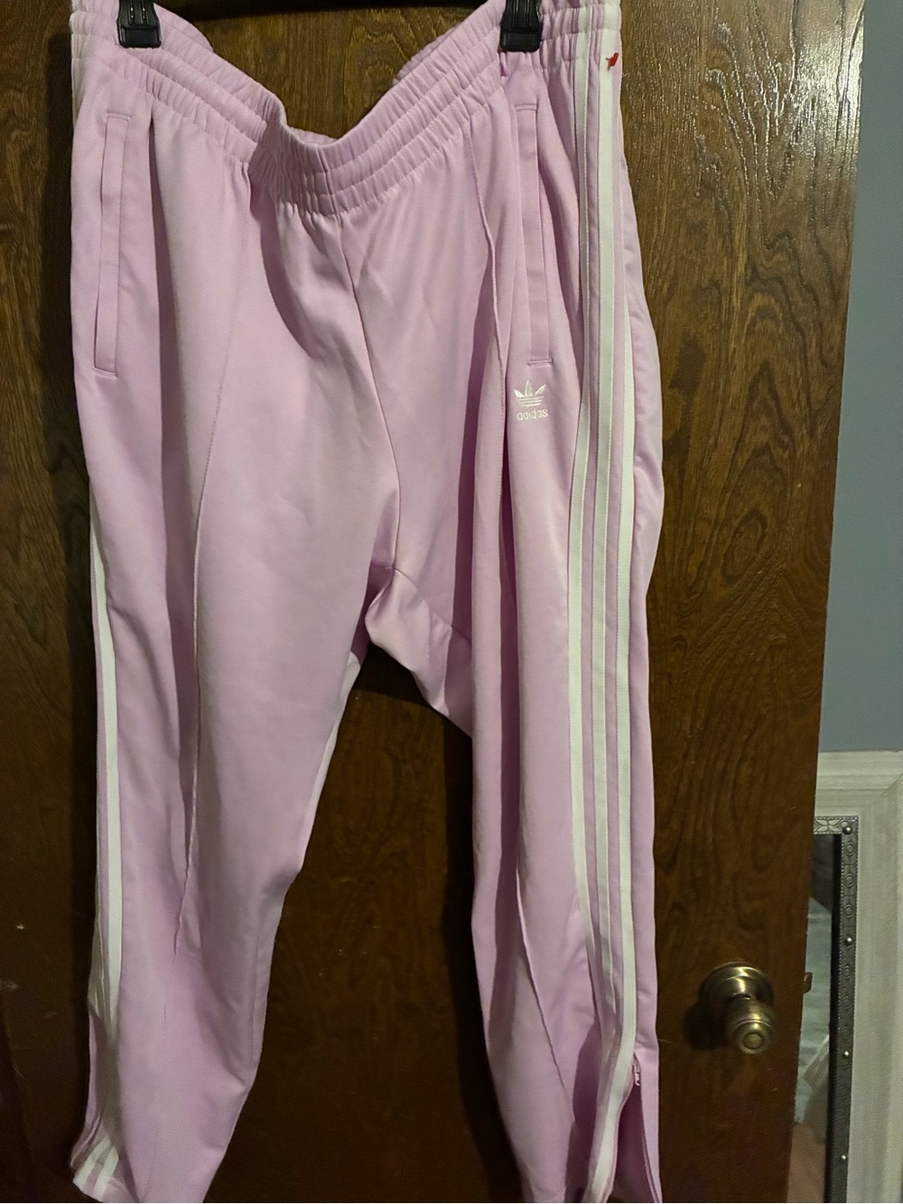 adidas Pink Jogger Sweatpants with White Three Stripes